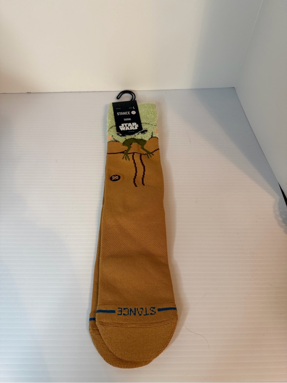 STANCE Star Wars Grogu Hungry Crew Socks sz Large (9-13) Brown Yoda Mandalorian